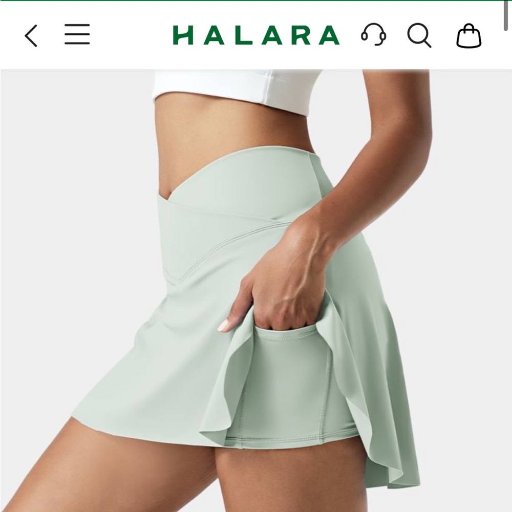 Halara Light Green Tennis Skirt